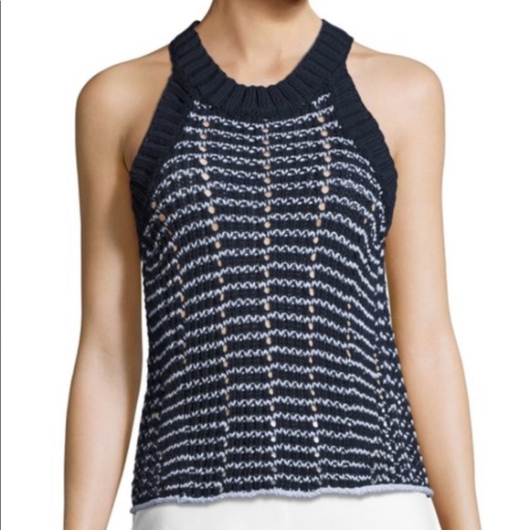 rag & bone Tops - NWT RAG & BONE DANIELA CABLE-KNIT NAVY TANK TOP